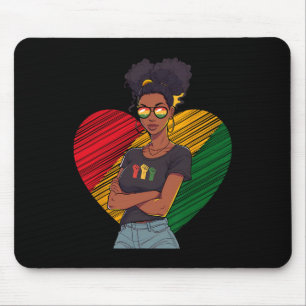 Black History Juneteenth Queen Melanin Sistas Afro Mouse Pad