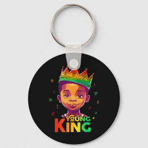 Black History Juneteenth Shirt For Young King Afro Key Ring