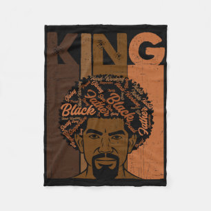 Black History King Father Melanin African American Fleece Blanket