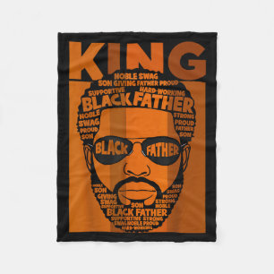Black History King Father Melanin African American Fleece Blanket