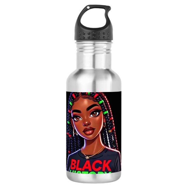 Black History Lady  710 Ml Water Bottle (Front)