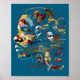 Black history leaders collage inspirational poster