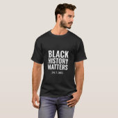 BLACK HISTORY MATTERS 24.7.365 | Black T-Shirt (Front Full)