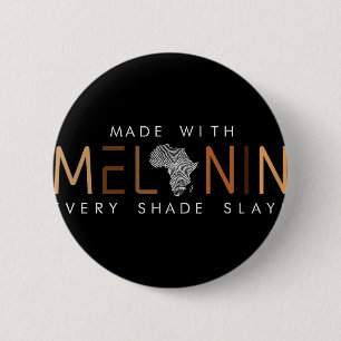 Black History Melanin Every Shade Slays Natural Ha 6 Cm Round Badge