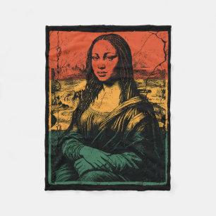 Black History Mona Lisa Afro Woman American Africa Fleece Blanket