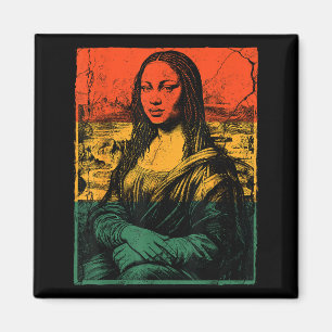 Black History Mona Lisa Afro Woman American Africa Magnet