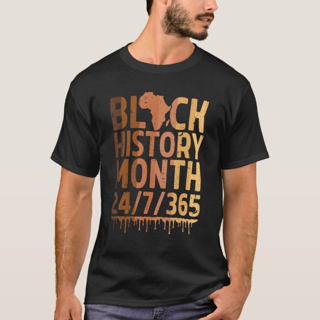 Black History Month 2022 Black History 365 Melanin T-Shirt (Front)