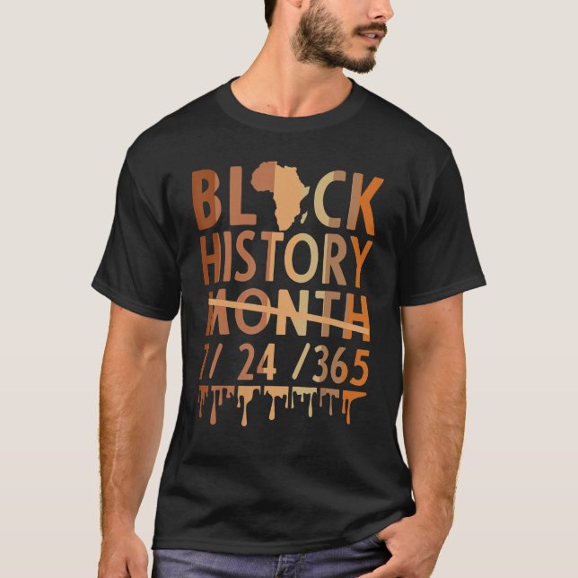 Black History Month 2023 Black History 365 Melanin T-Shirt (Front)