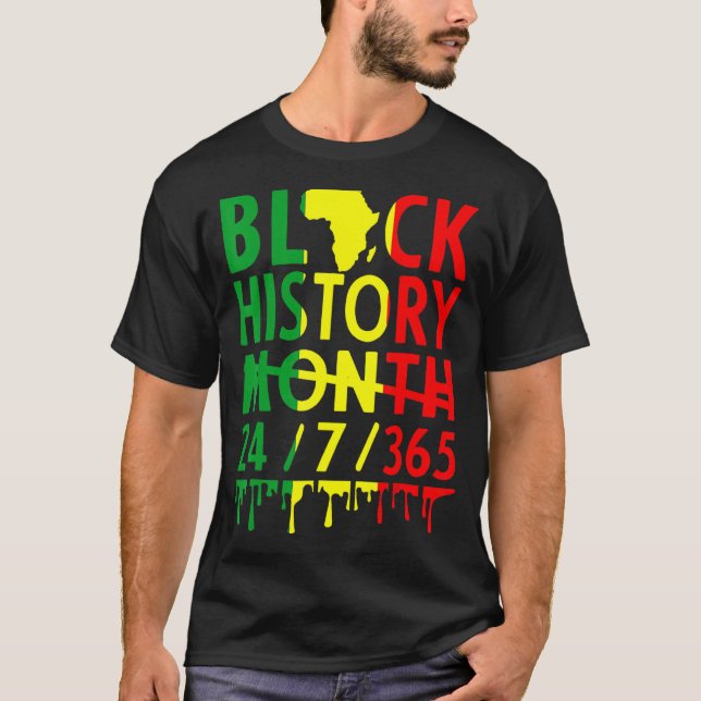 Black History Month 2023 Black History 365 Melanin T-Shirt (Front)