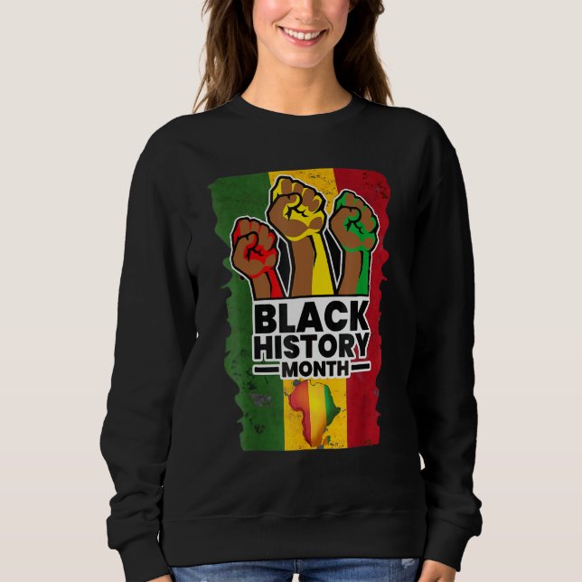 Black History Month 2023 Hand Strong African Ameri Sweatshirt (Front)