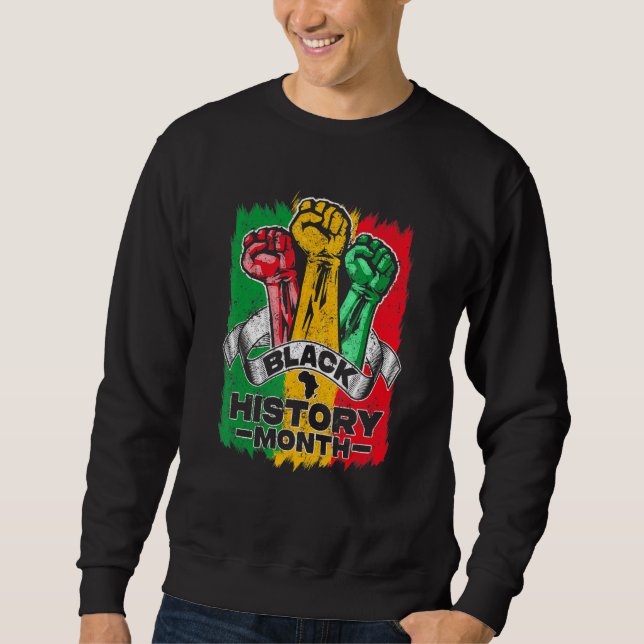 Black History Month 2023 Hand Strong African Ameri Sweatshirt (Front)