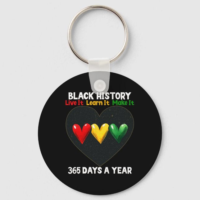 Black History Month 2025 Live It Learn It Make It  Key Ring (Front)