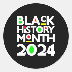 Black History Month 2025 Melanin African Pride Gir Classic Round Sticker