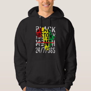 Black History Month 247365 Africa Map Melanin 2022 Hoodie