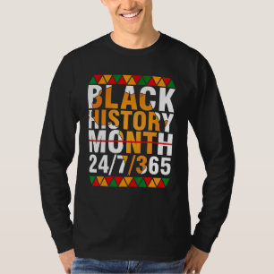 Black History Month 247365 Africa Map Melanin 2022 T-Shirt