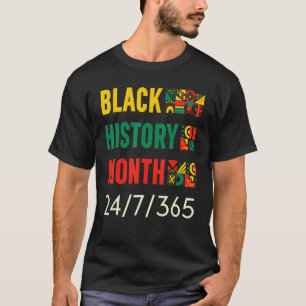 Black History Month 247365 Africa Map Melanin 2023 T-Shirt
