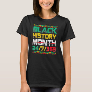 Black History Month 247365 Africa Map Melanin 2023 T-Shirt
