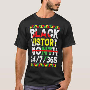 Black History Month 247365 Africa Map Melanin 2023 T-Shirt