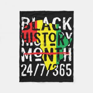 Black History Month 247365 Africa Map Melanin 2025 Fleece Blanket