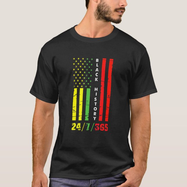 Black History Month 247365 African American Flag P T-Shirt (Front)