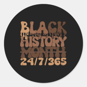 Black History Month 247365 African Melanin Black P Classic Round Sticker