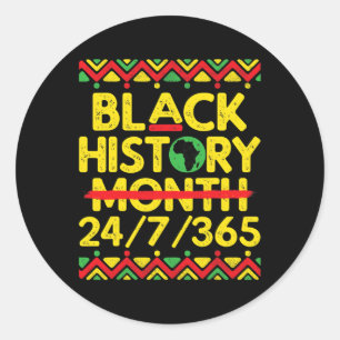 Black History Month 247365 African Melanin Black P Classic Round Sticker