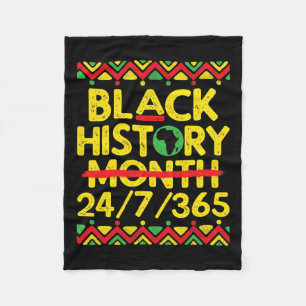 Black History Month 247365 African Melanin Black P Fleece Blanket