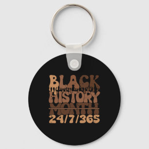 Black History Month 247365 African Melanin Black P Key Ring