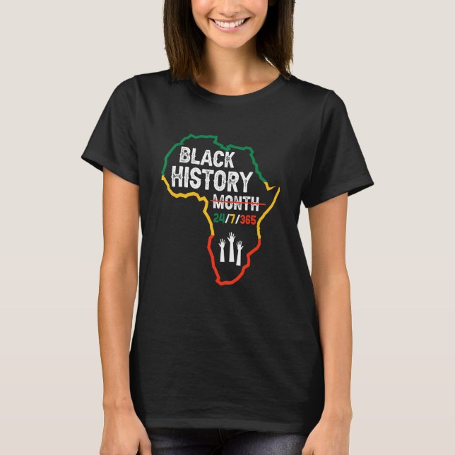 Black History Month 247365 African Melanin Black P T-Shirt (Front)