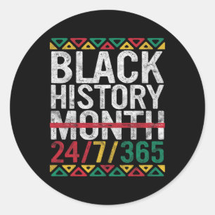 Black History Month 247365 Gift Pride African Amer Classic Round Sticker