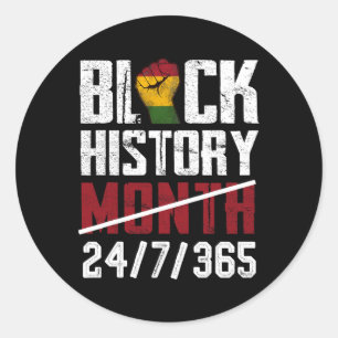 Black History Month 247365 Gifts African American Classic Round Sticker