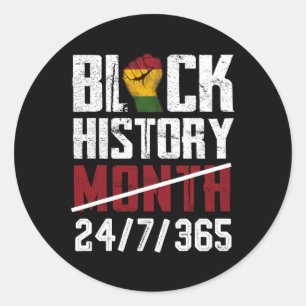 Black History Month 247365 Gifts African American Classic Round Sticker