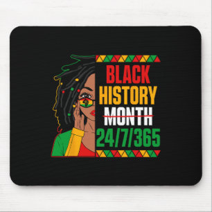 Black History Month 247365 Loc'd Girl Melanin Blac Mouse Pad