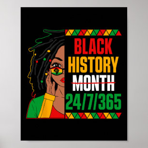 Black History Month 247365 Loc'd Girl Melanin Blac Poster