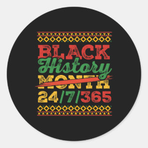 Black History Month 247365 Men Women Kids Black Hi Classic Round Sticker
