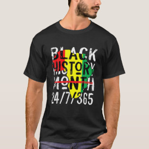 Black History Month 24 7 365 Africa Map Melanin 20 T-Shirt