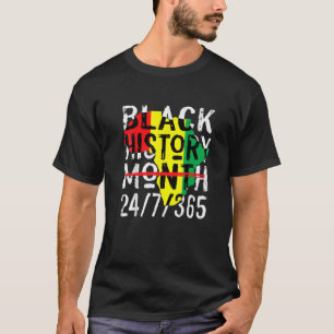 Black History Month 24 7 365 Africa Map Melanin 20 T-Shirt