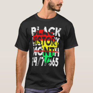 Black History Month 24 7 365 Africa Map Melanin Me T-Shirt