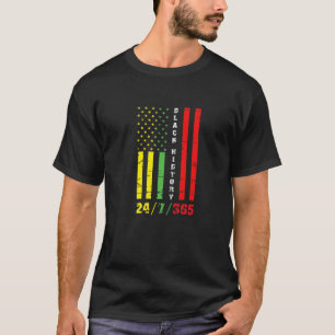 Black History Month 24/7/365 African American Flag T-Shirt