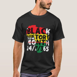 Black History Month 24/7/365 African Map Melanin 2 T-Shirt