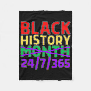 Black History Month 24 7 365 All Year Long Pan Afr Fleece Blanket