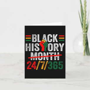 Black History Month 24 7 365 Fist African Men Wome Card