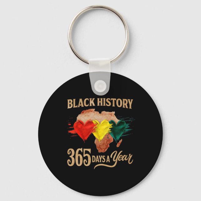 Black History Month 365 Days Map Afro African Amer Key Ring (Front)