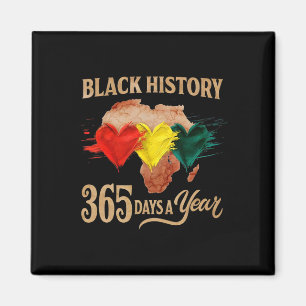 Black History Month 365 Days Map Afro African Amer Magnet