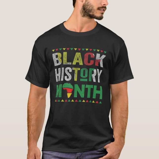 Black History Month 365 Special Patriotic Afro Ame T-Shirt (Front)