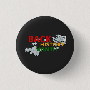 black history month 3 cm round badge