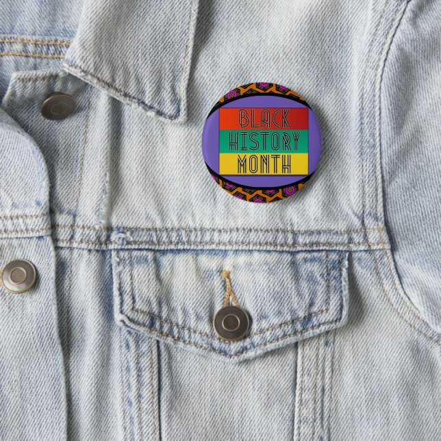 Black History Month  6 Cm Round Badge (In Situ)
