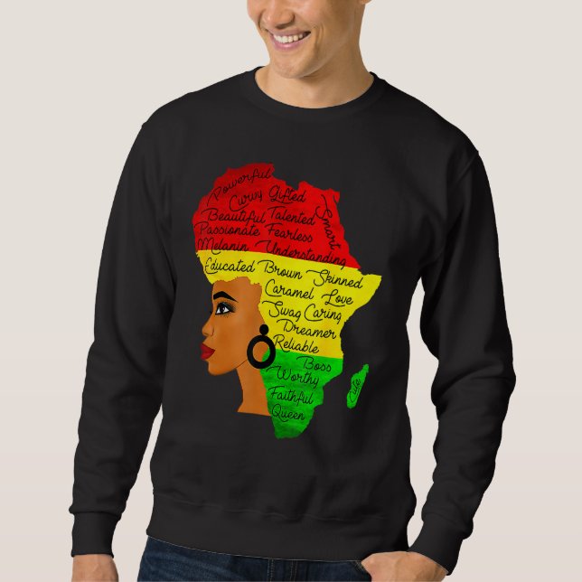 Black History Month Africa Hair Word Afro   T Sweatshirt (Front)