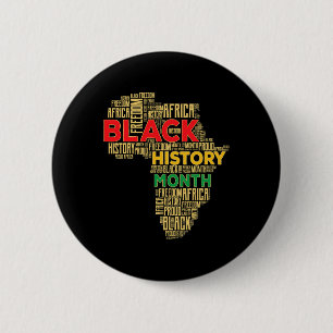 Black History Month Africa Map 6 Cm Round Badge