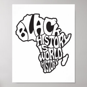 Black History Month Africa Map Design Educational Poster